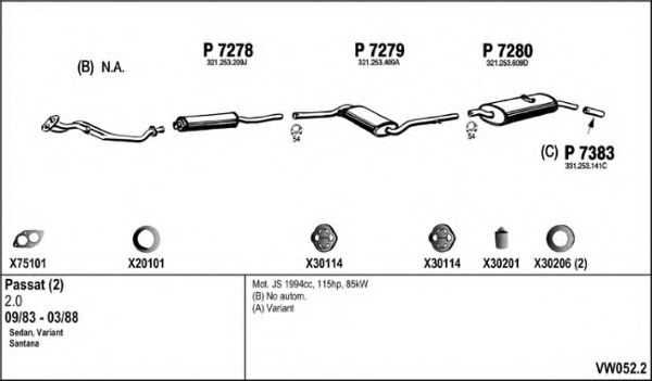 FENNO VW052.2 Exhaust System